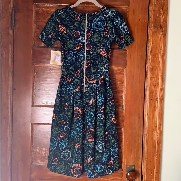 LuLaRoe Amelia Multi Colored Short Sleeve Dress - Picture 2 of 8